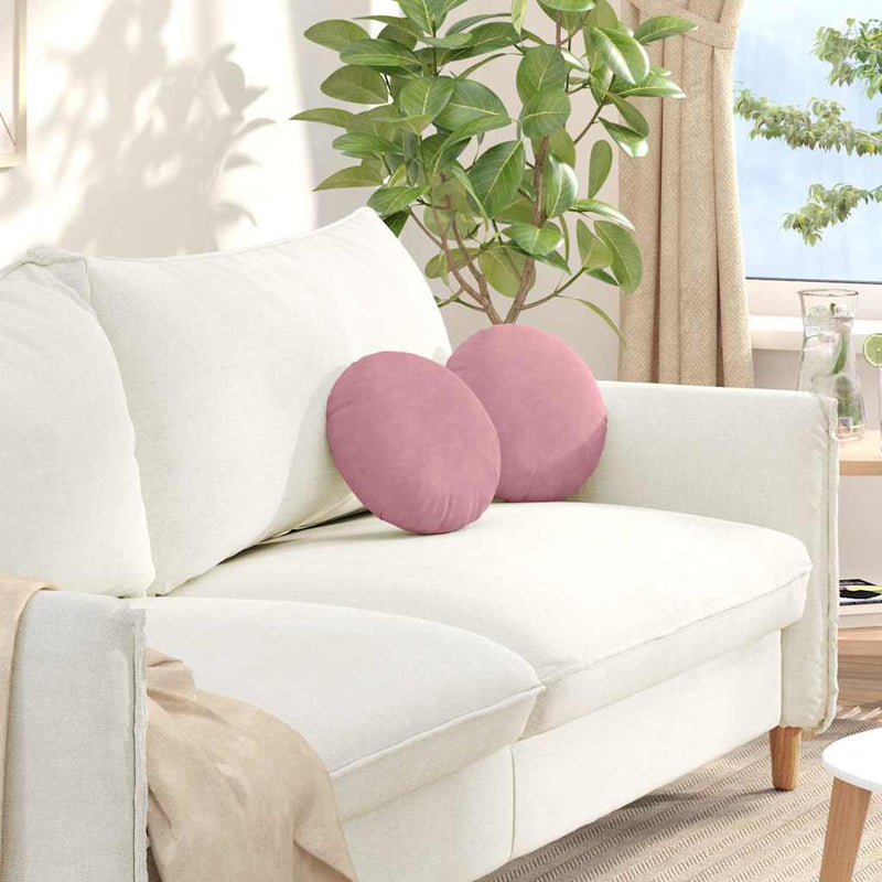 Load image into Gallery viewer, Vidaxl zitkussens 2 stuks roze ø 40 x 13 cm fluweel
