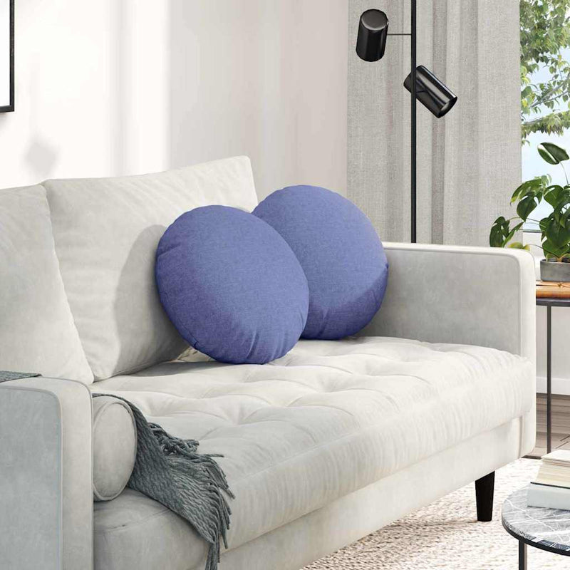 Load image into Gallery viewer, Vidaxl zitkussens 2 pcs jeans blauw ø40 x 13 cm stof
