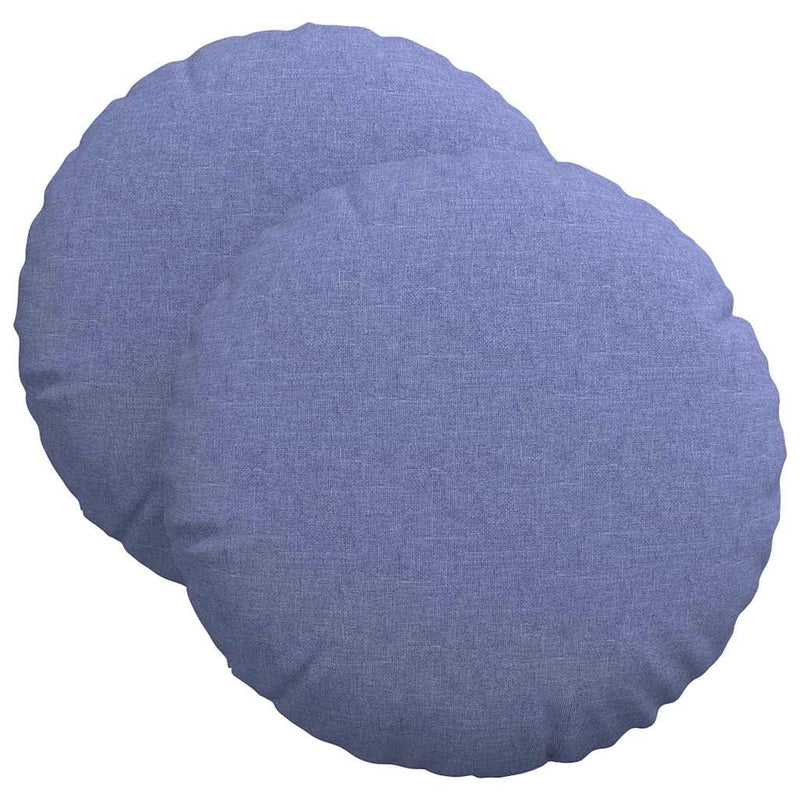 Load image into Gallery viewer, Vidaxl zitkussens 2 pcs jeans blauw ø40 x 13 cm stof
