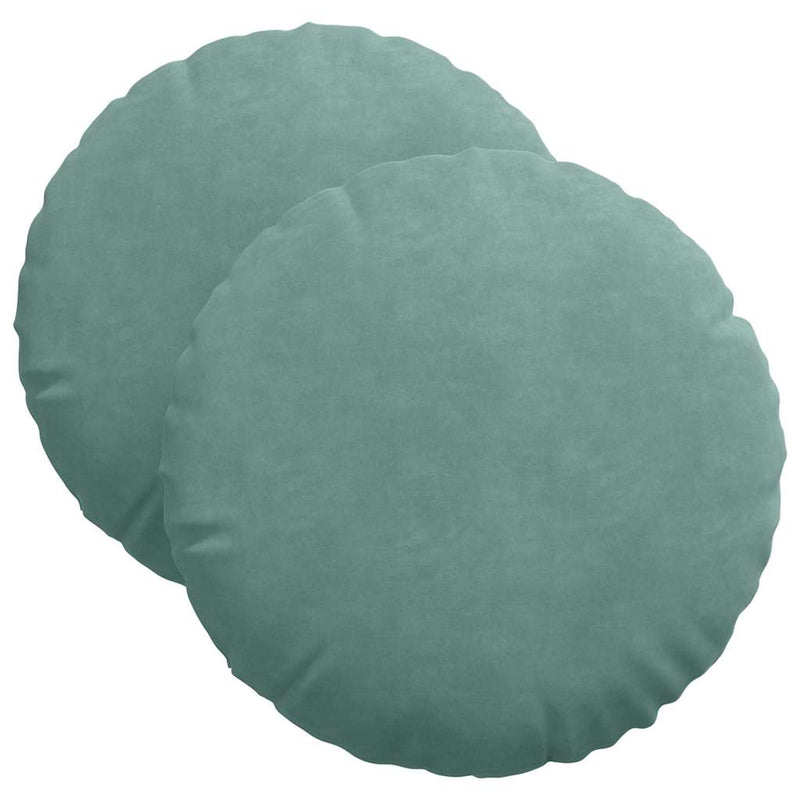 Load image into Gallery viewer, Vidaxl zitkussens 2 stuks zeegroen ø 40 x 13 cm fluweel
