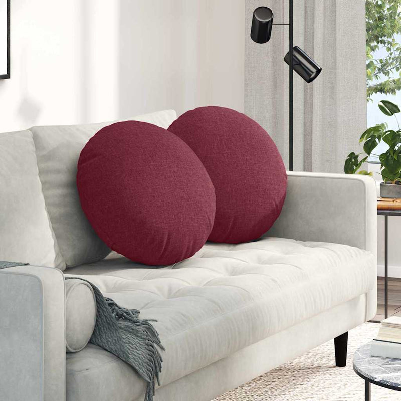 Load image into Gallery viewer, Vidaxl zitkussens 2 pcs wijnrood ø50 x 19 cm stof

