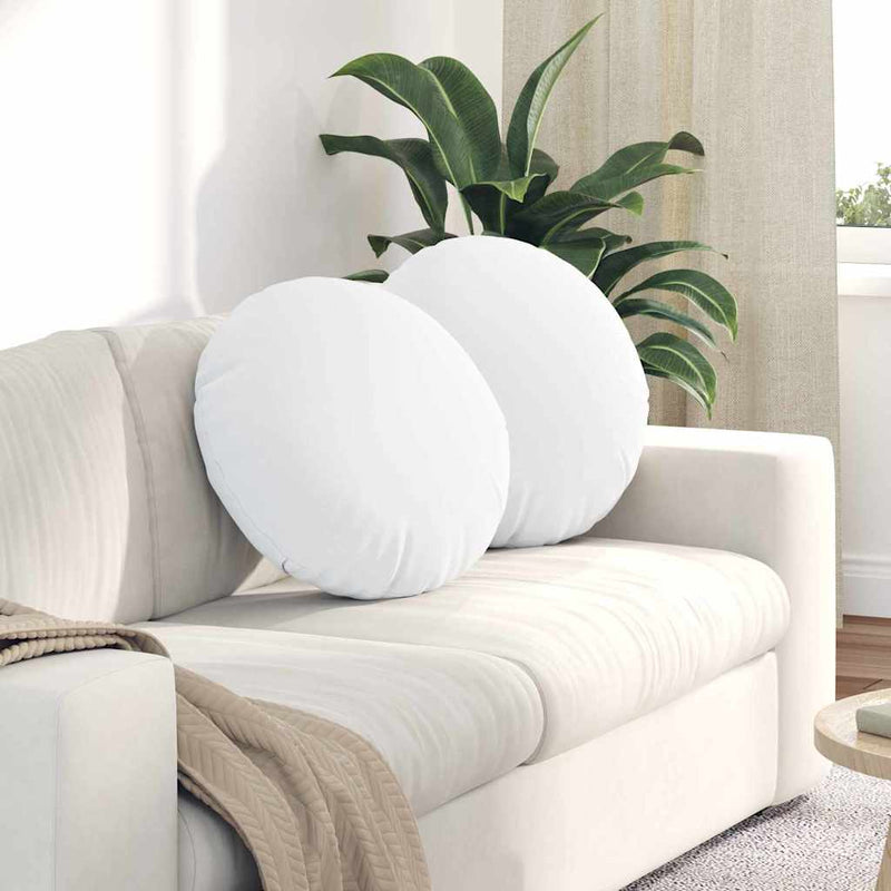 Load image into Gallery viewer, Vidaxl zitkussens 2 pcs wit ø50 x 19 cm stof
