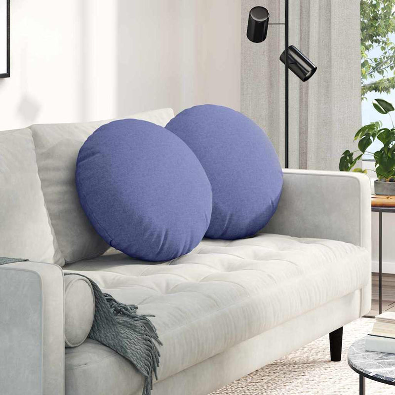 Load image into Gallery viewer, Vidaxl zitkussens 2 pcs jeans blauw ø50 x 19 cm stof
