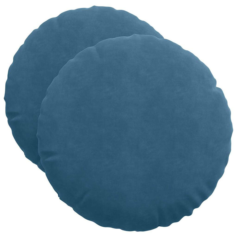 Load image into Gallery viewer, Vidaxl zitkussens 2 stuks blauw ø 40 x 13 cm fluweel
