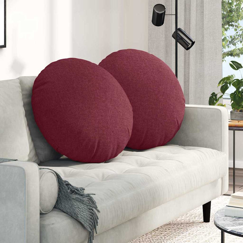 Load image into Gallery viewer, Vidaxl zitkussens 2 pcs wijnrood ø60 x 21 cm stof
