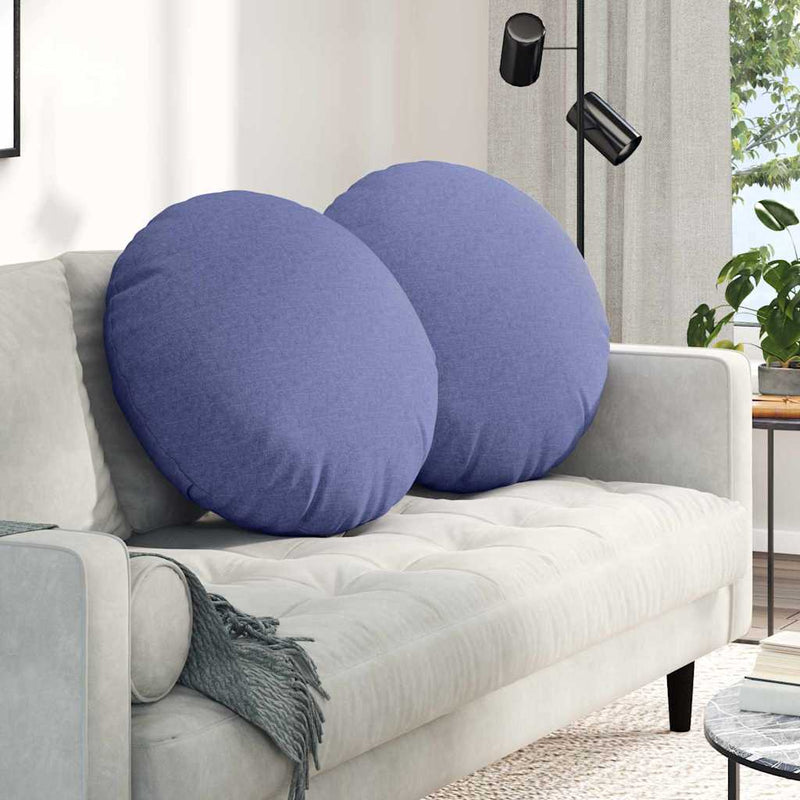 Load image into Gallery viewer, Vidaxl zitkussens 2 pcs jeans blauw ø60 x 21 cm stof
