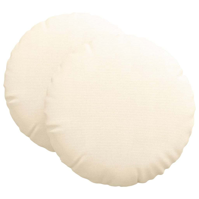 Load image into Gallery viewer, Vidaxl zitkussens 2 pcs crème ø 80 cm katoen stof
