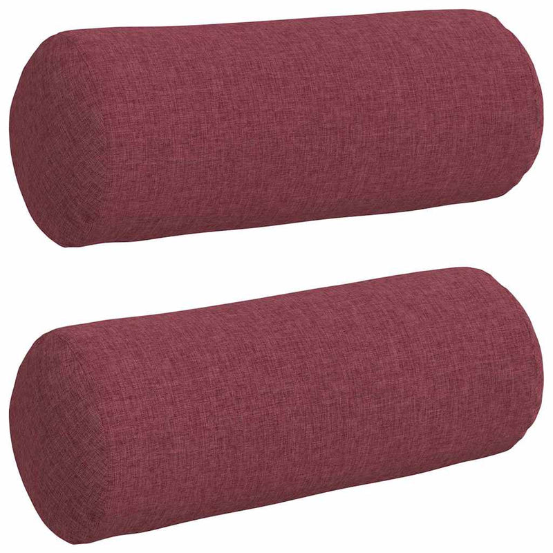 Load image into Gallery viewer, Vidaxl bolster kussens 2 stuks wijnrood ø 15 x 40 cm stof

