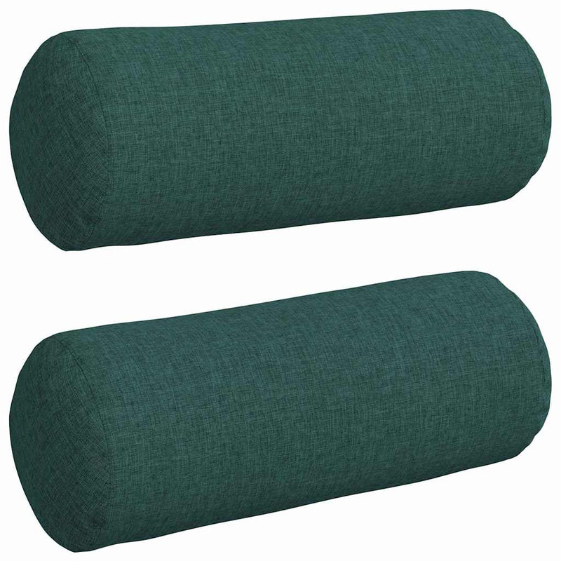 Load image into Gallery viewer, Vidaxl bolster kussens 2 stuks donkergroen ø 15 x 40 cm stof
