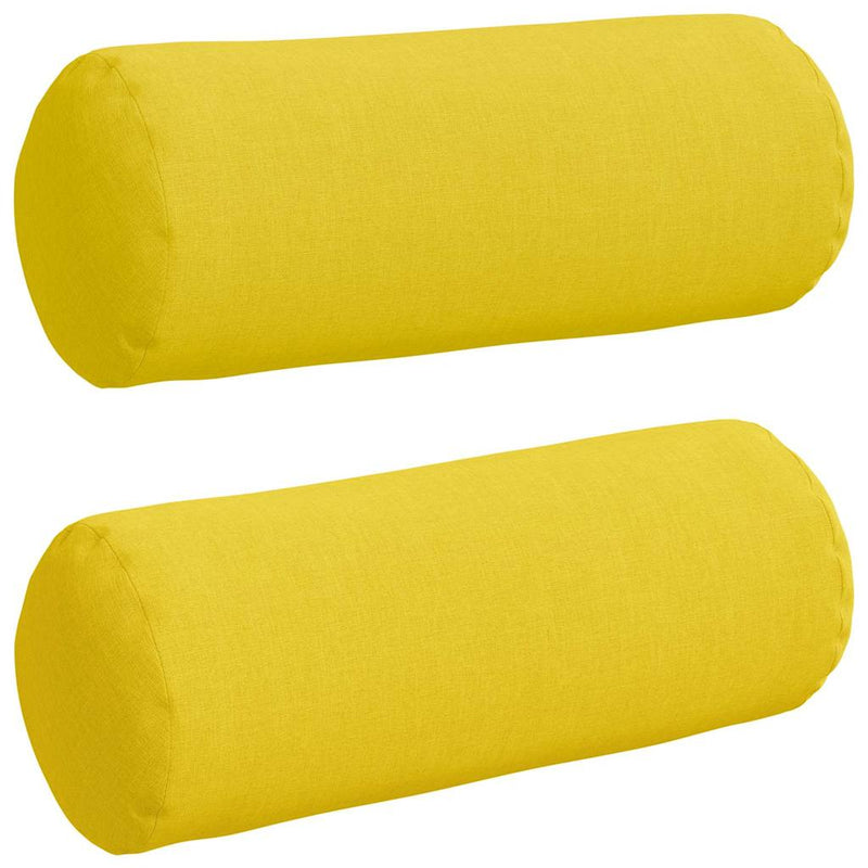Load image into Gallery viewer, Vidaxl bolster kussens 2 stuks lichtgeel ø 15 x 40 cm stof
