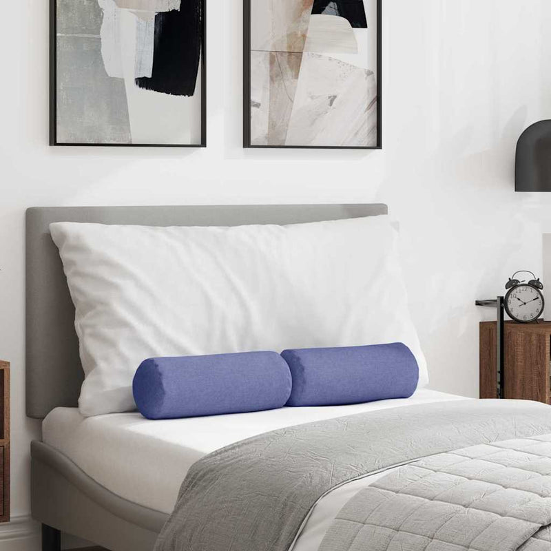 Load image into Gallery viewer, Vidaxl bolster kussens 2 stuks jeans blauw ø 15 x 40 cm stof
