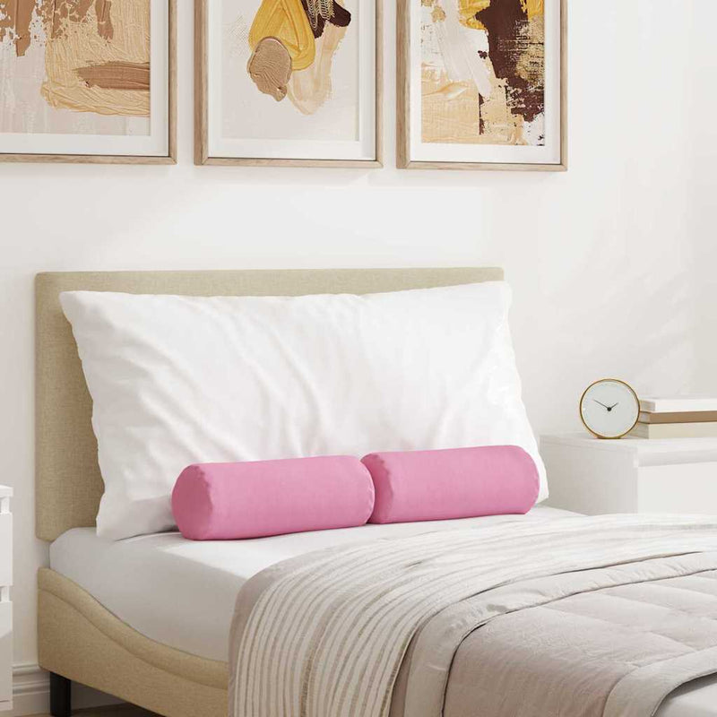 Load image into Gallery viewer, Vidaxl bolster kussens 2 stuks roze ø 15 x 40 cm stof
