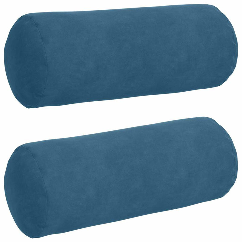 Load image into Gallery viewer, Vidaxl bolster kussens 2 stuks blauw ø 15 x 40 cm cordstof
