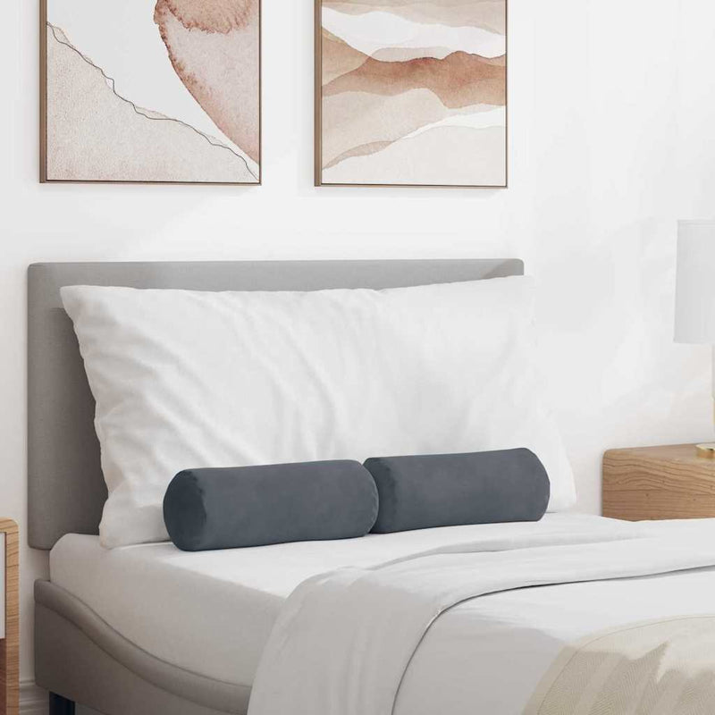 Load image into Gallery viewer, Vidaxl bolster kussens 2 stuks donkergrijs ø 15 x 40 cm cordstof

