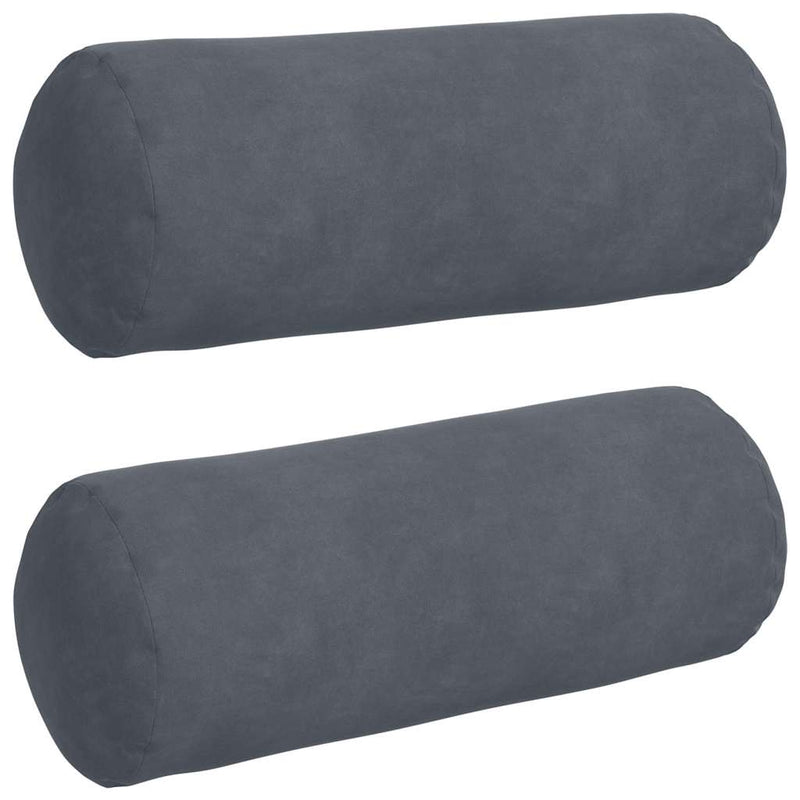 Load image into Gallery viewer, Vidaxl bolster kussens 2 stuks donkergrijs ø 15 x 40 cm cordstof
