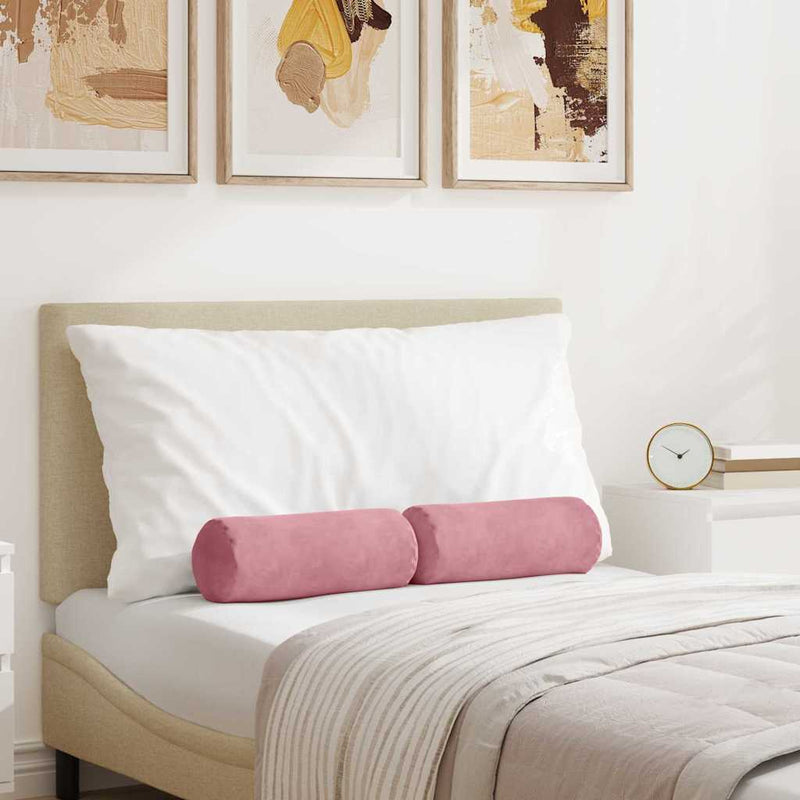Load image into Gallery viewer, Vidaxl bolster kussens 2 stuks roze ø 15 x 40 cm cordstof

