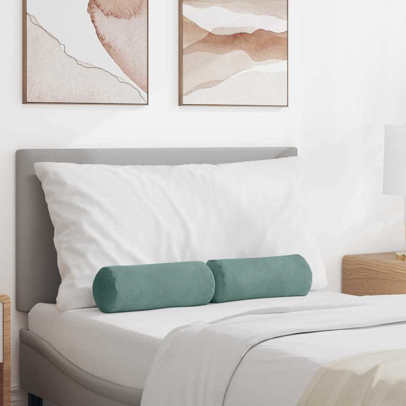 Load image into Gallery viewer, Vidaxl bolster kussens 2 stuks zeegroen ø 15 x 40 cm cordstof
