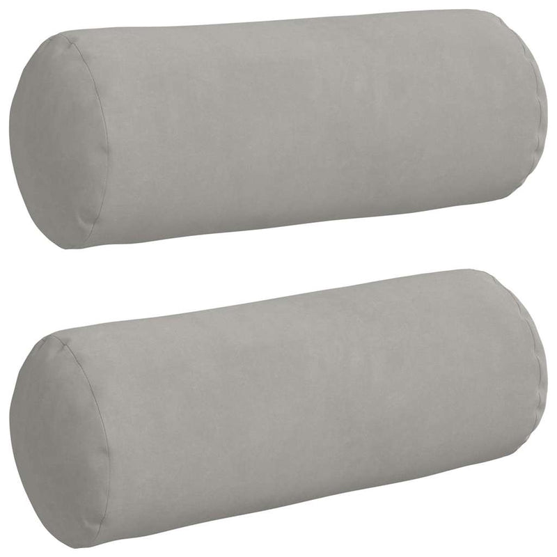 Load image into Gallery viewer, Vidaxl bolster kussens 2 stuks lichtgrijs ø 15 x 40 cm microvezel stof
