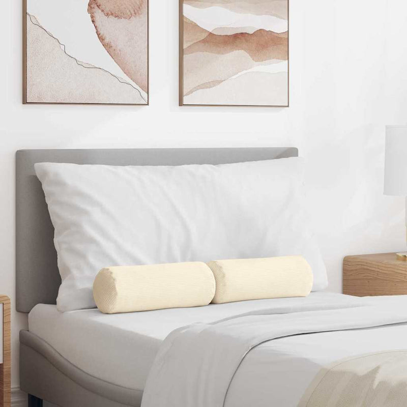 Load image into Gallery viewer, Vidaxl bolster kussens 2 stuks crème ø 15 x 40 cm cordstof
