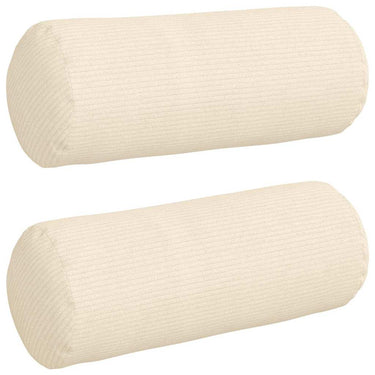 Vidaxl bolster kussens 2 stuks crème ø 15 x 40 cm cordstof