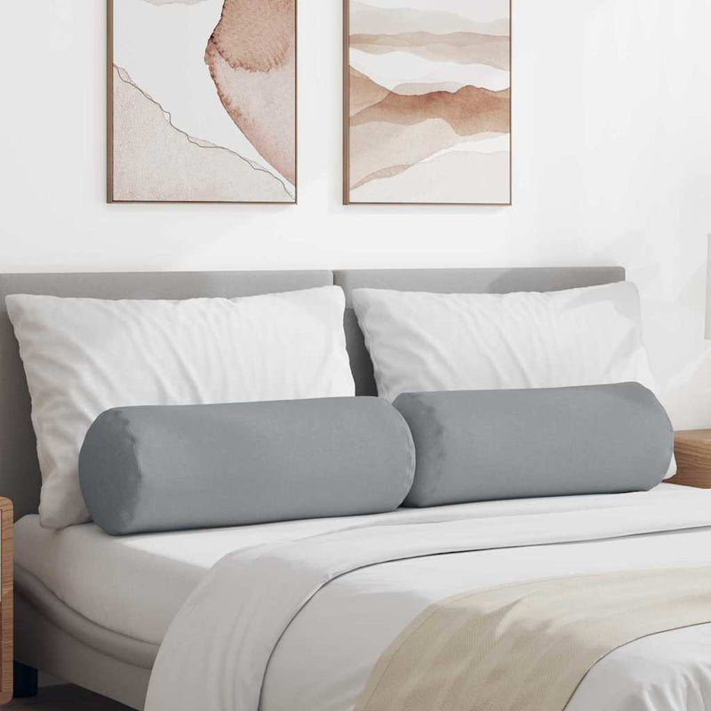 Load image into Gallery viewer, Vidaxl bolster kussens 2 stuks lichtgrijs ø 25 x 70 cm stof
