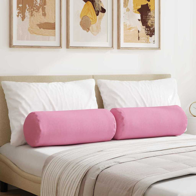 Load image into Gallery viewer, Vidaxl bolster kussens 2 stuks roze ø 25 x 70 cm stof
