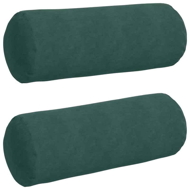 Load image into Gallery viewer, Vidaxl bolster kussens 2 stuks donkergroen ø 25 x 70 cm cordstof
