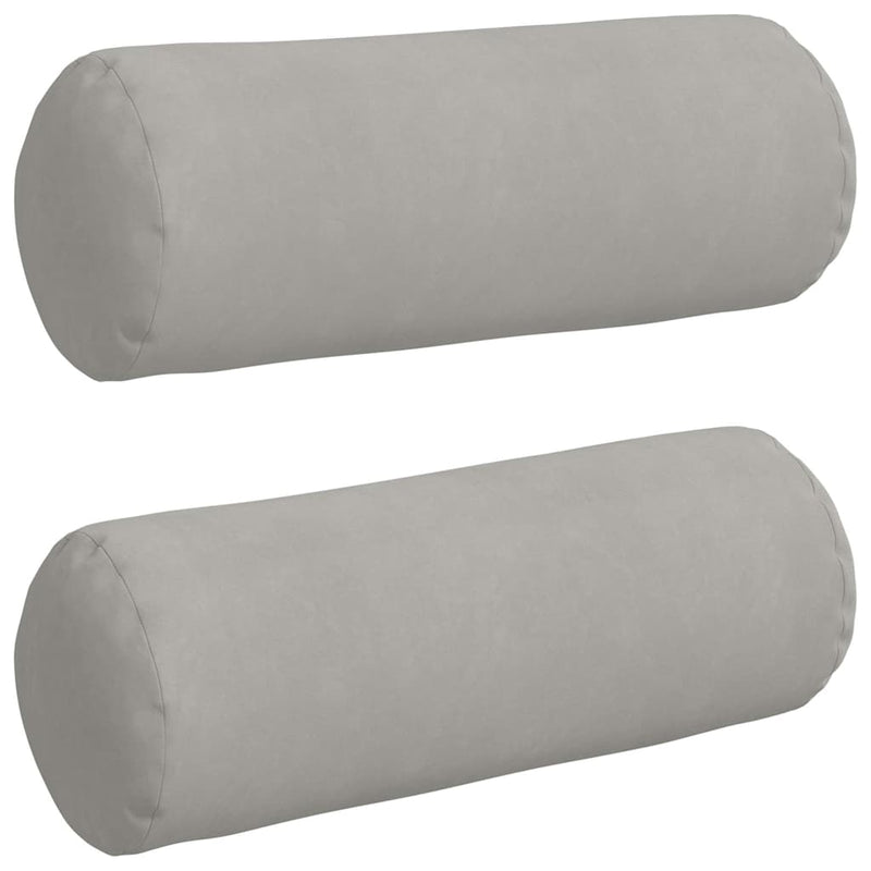 Load image into Gallery viewer, Vidaxl bolster kussens 2 stuks lichtgrijs ø 25 x 70 cm microvezel stof
