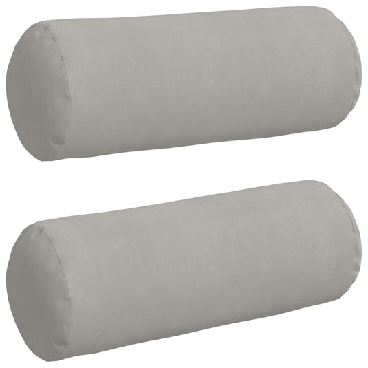 Vidaxl bolster kussens 2 stuks lichtgrijs ø 25 x 70 cm microvezel stof