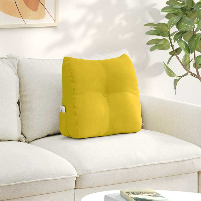 Load image into Gallery viewer, Vidaxl rugkussen geel 45 x 24 x 50 cm fluweel
