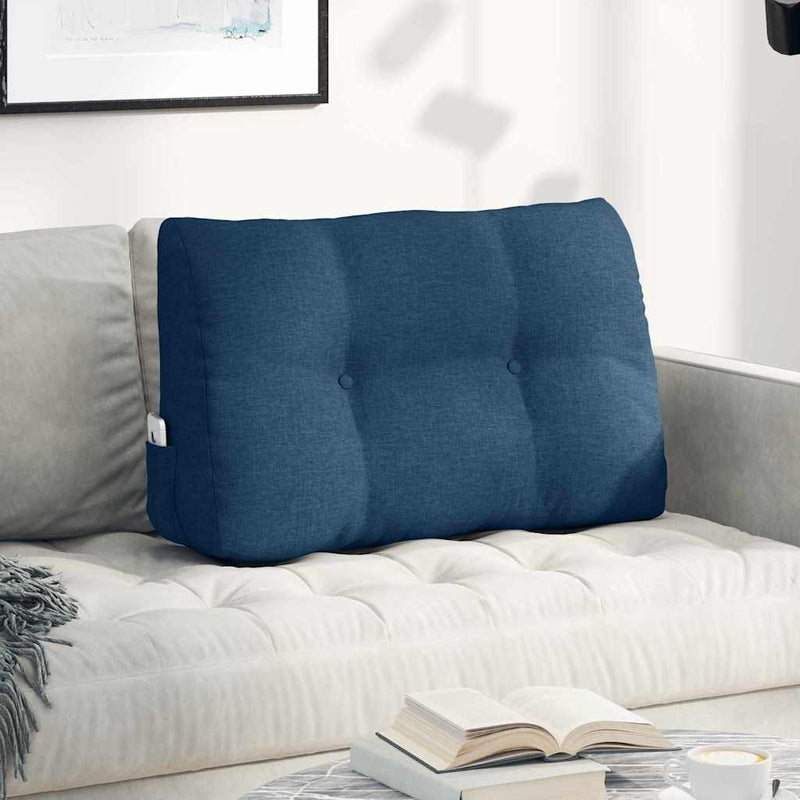 Load image into Gallery viewer, Vidaxl rugkussen blauw 80 x 24 x 50 cm stof
