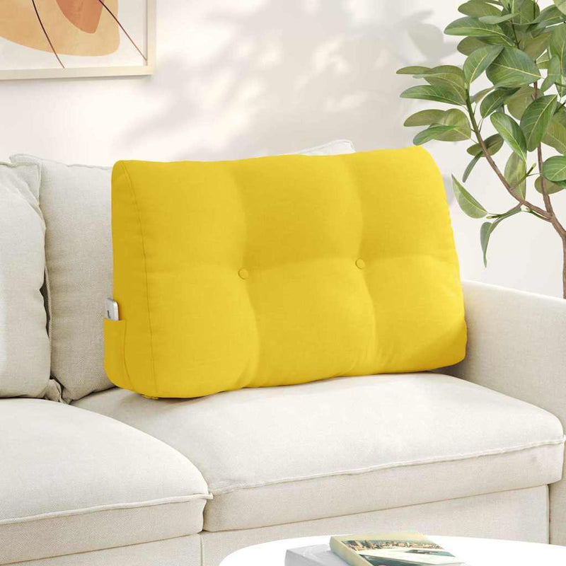 Load image into Gallery viewer, Vidaxl rugkussen lichtgeel 80 x 24 x 50 cm stof
