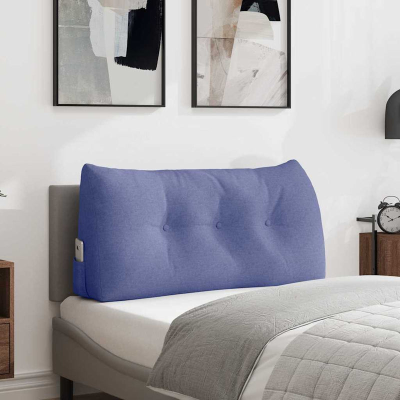 Load image into Gallery viewer, Vidaxl rugkussen jeans blauw 100 x 24 x 50 cm stof
