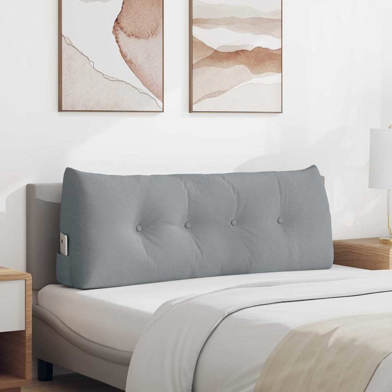 Load image into Gallery viewer, Vidaxl rugkussen lichtgrijs 120 x 24 x 50 cm stof
