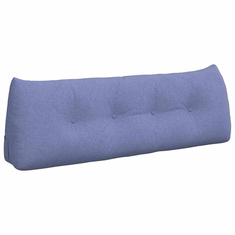 Load image into Gallery viewer, Vidaxl rugkussen jeans blauw 140 x 24 x 50 cm stof
