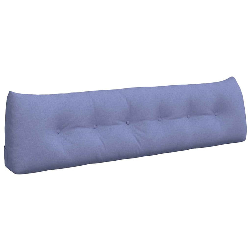 Load image into Gallery viewer, Vidaxl rugkussen jeans blauw 180 x 24 x 50 cm stof
