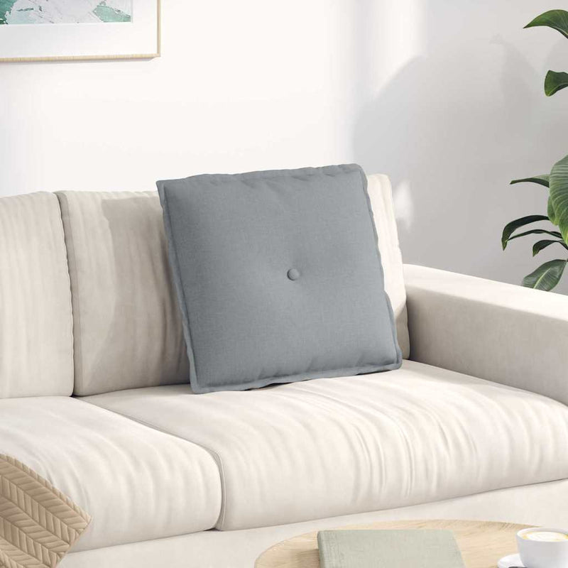 Load image into Gallery viewer, Vidaxl rugkussen lichtgrijs 50 x 19 x 45 cm stof
