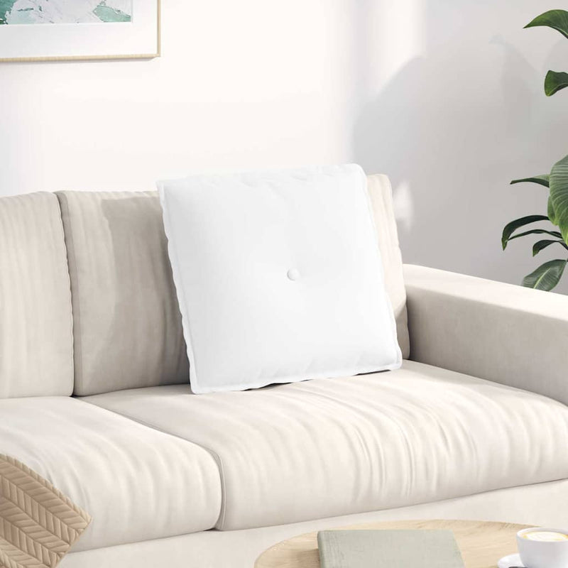 Load image into Gallery viewer, Vidaxl rugkussen wit 50 x 19 x 45 cm stof
