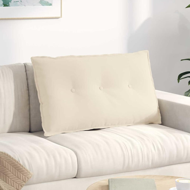 Load image into Gallery viewer, Vidaxl rugkussen beige 80 x 50 cm microvezel stof
