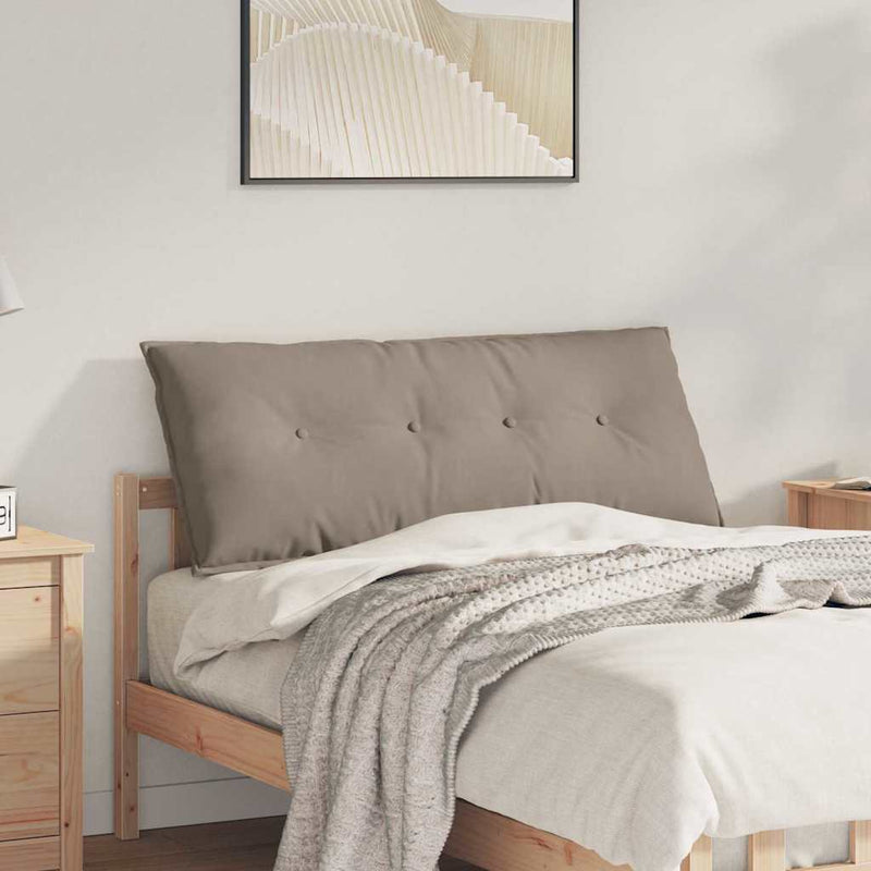 Load image into Gallery viewer, Vidaxl rugkussen taupe 120 x 50 cm microvezel stof
