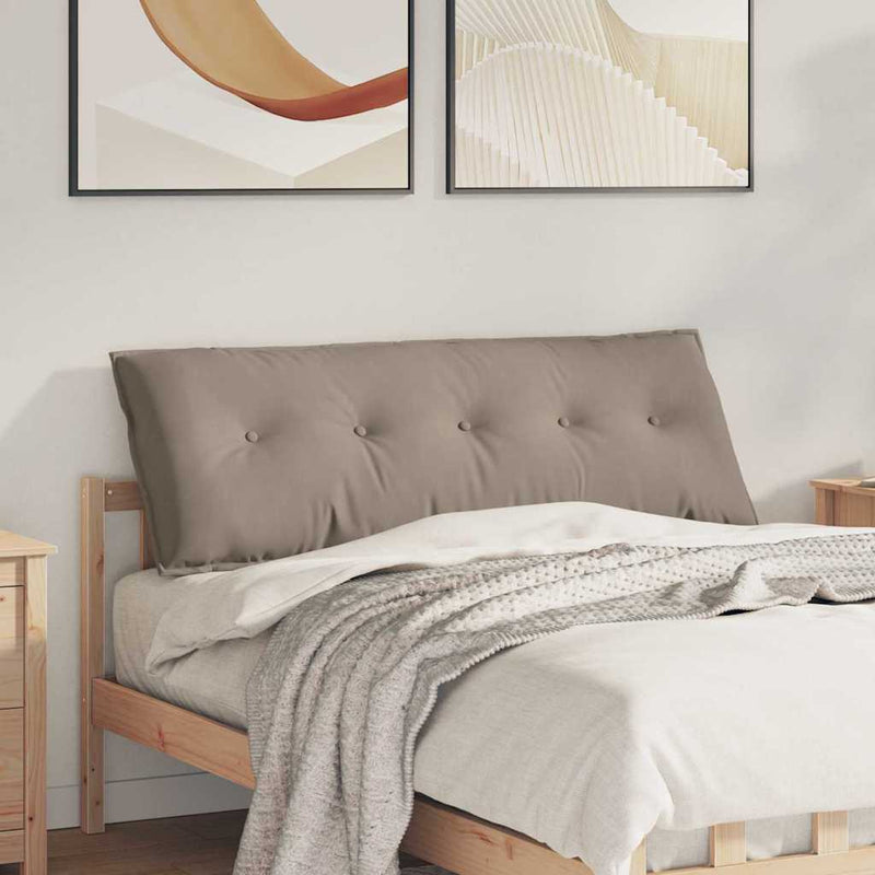 Load image into Gallery viewer, Vidaxl rugkussen taupe 140 x 50 cm microvezel stof
