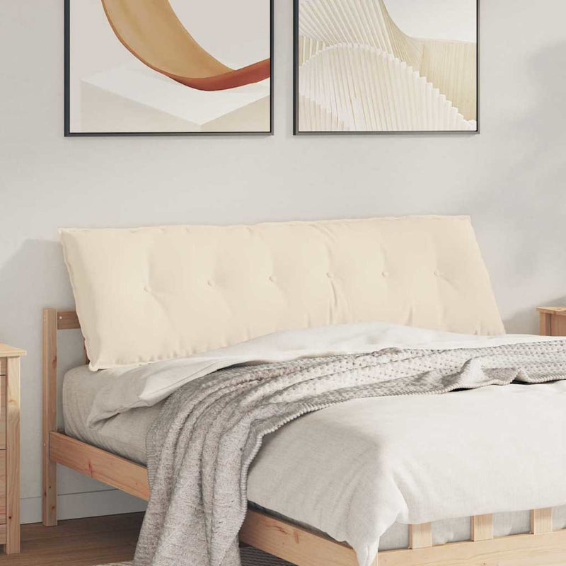 Load image into Gallery viewer, Vidaxl rugkussen beige 160 x 50 cm microvezel stof
