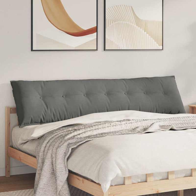 Load image into Gallery viewer, Vidaxl rugkussen donkergrijs 200 x 50 cm microvezel stof
