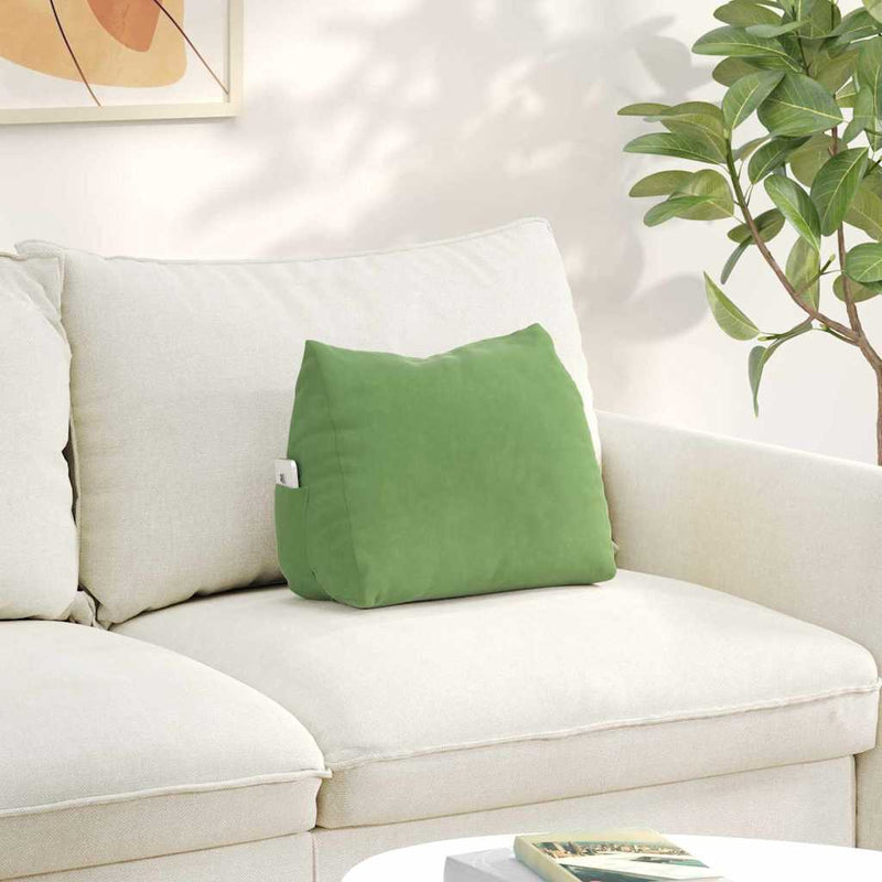 Load image into Gallery viewer, Vidaxl rugkussen lichtgroen 45 x 20 x 35 cm cordstof

