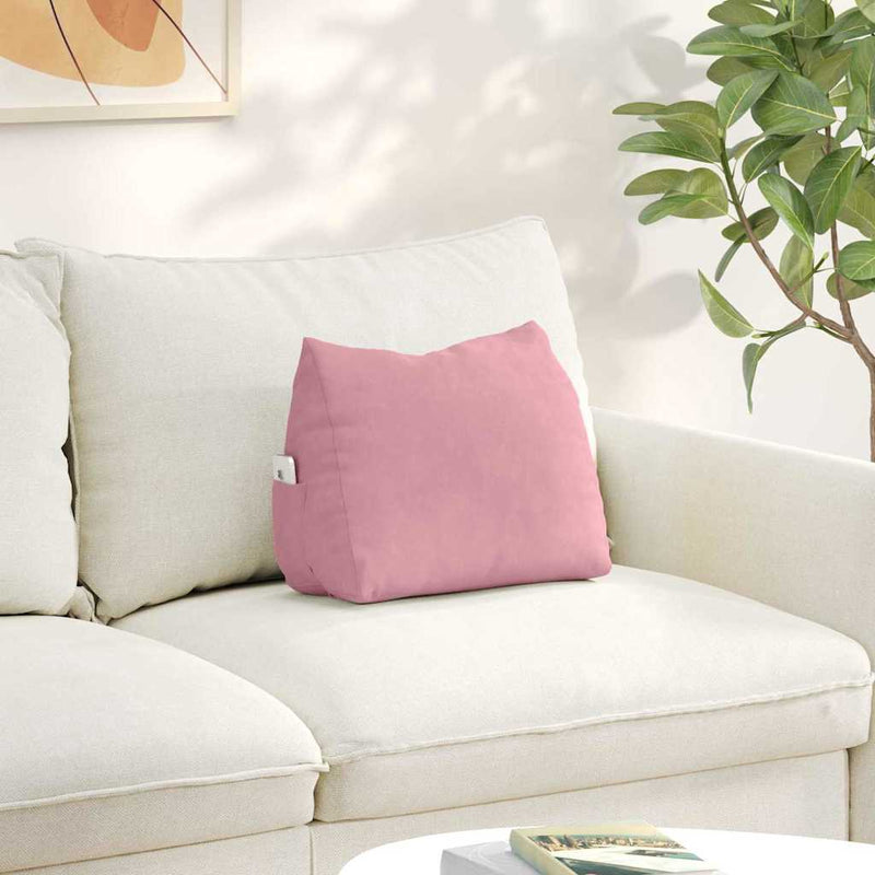 Load image into Gallery viewer, Vidaxl rugkussen roze 45 x 20 x 35 cm cordstof

