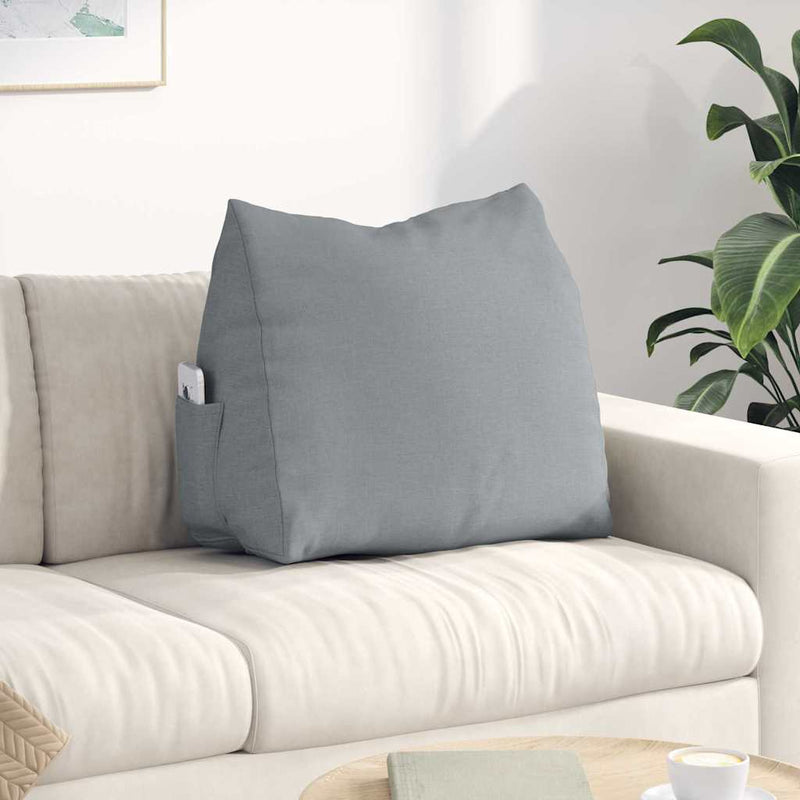 Load image into Gallery viewer, Vidaxl rugkussen lichtgrijs 60 x 20 x 50 cm stof
