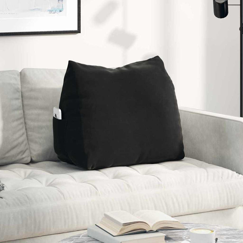 Load image into Gallery viewer, Vidaxl rugkussen zwart 60 x 20 x 50 cm cordstof
