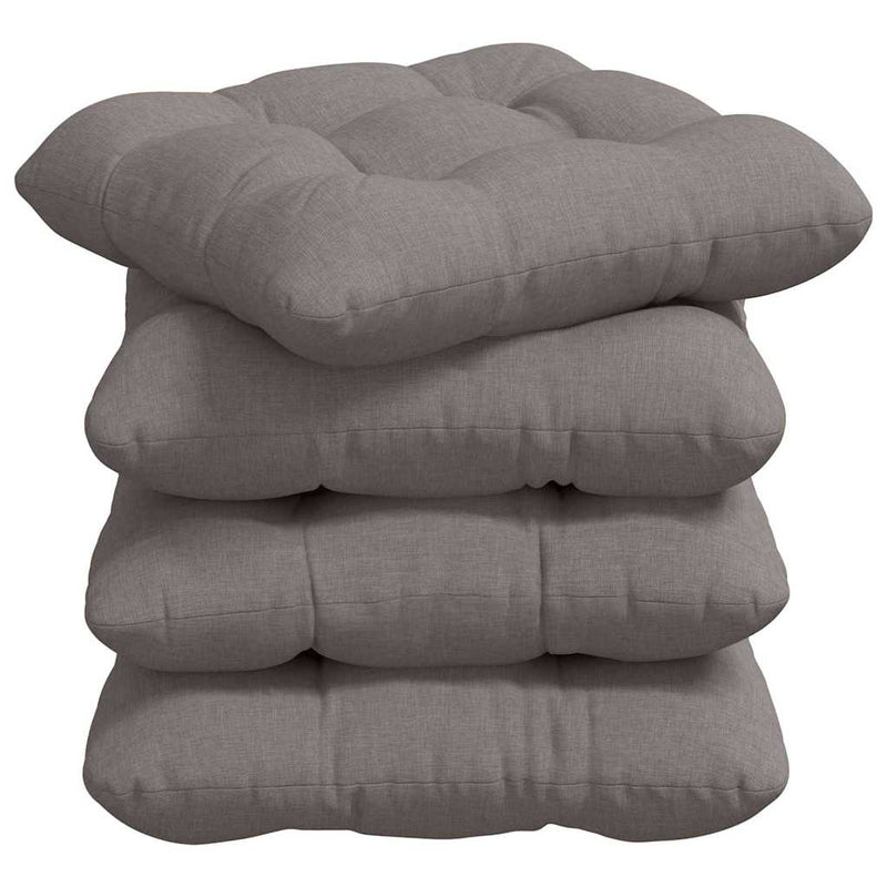 Load image into Gallery viewer, Vidaxl zitkussens 4 pcs taupe 40 x 40 x 12 cm stof
