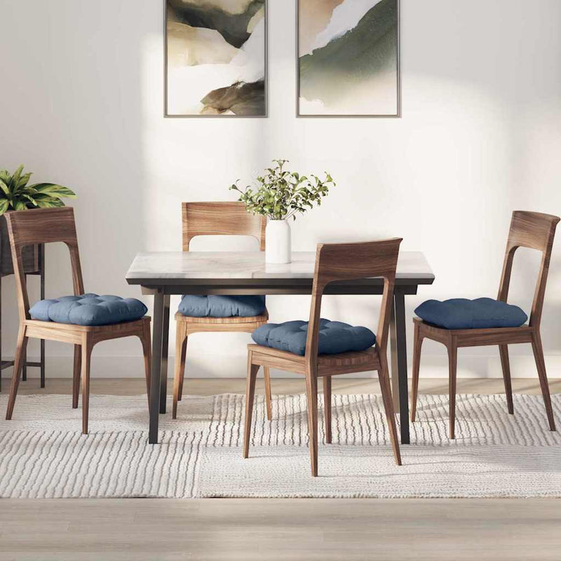 Load image into Gallery viewer, Vidaxl zitkussens 4 pcs blauw 40 x 40 cm katoen stof
