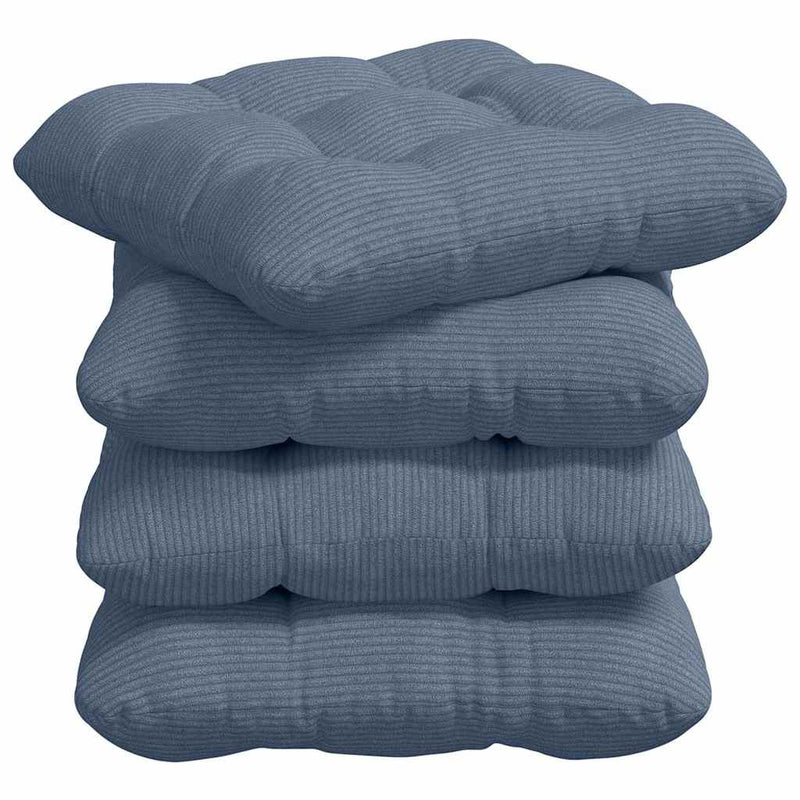 Load image into Gallery viewer, Vidaxl zitkussens 4 pcs blauw 40 x 40 cm katoen stof
